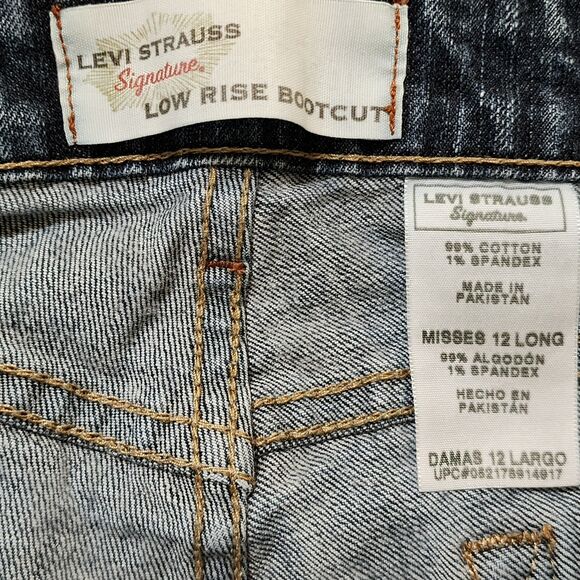 Levi Strauss Signature Womens Low Rise Bootcut Jeans Blue WPL423 Size 12 Long - Picture 8 of 11